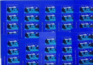 Greenland. 10 Sheet Christmas Seal 1987 Mnh. 2 Diff. Perfor. Star,Northern Light