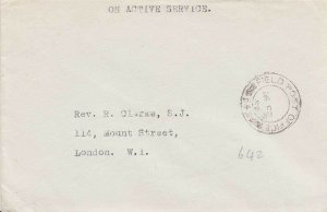 Great Britain Soldier's Free Mail c1949 Field Post Office 642 Italy to London...