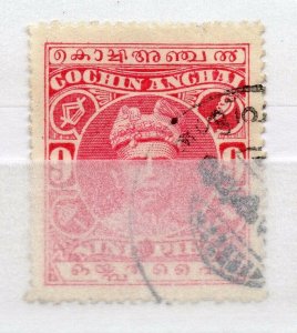 India Cochin 1916-30 Early Issue Fine Used 9p. NW-15683