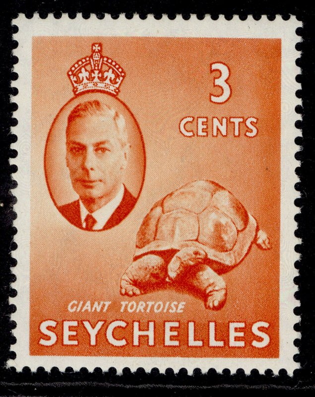 SEYCHELLES GVI SG159, 3c orange, M MINT. 