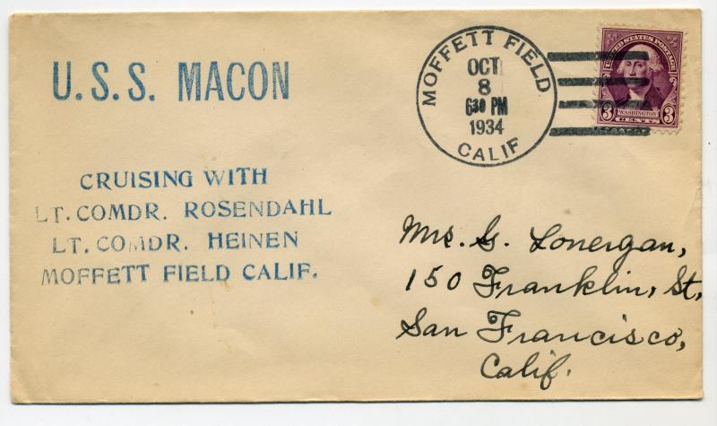 USS MACON Cover, Cruising With Lt. Comdr. Rosendahl / Lt. Comdr. Heinen - 10/8/1