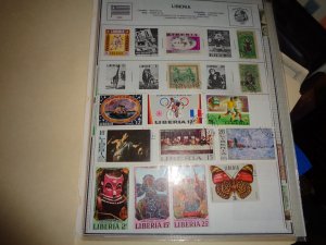 LIBERIA COLLECTION ON ALBUM PAGES, BOTH MINT AN USED