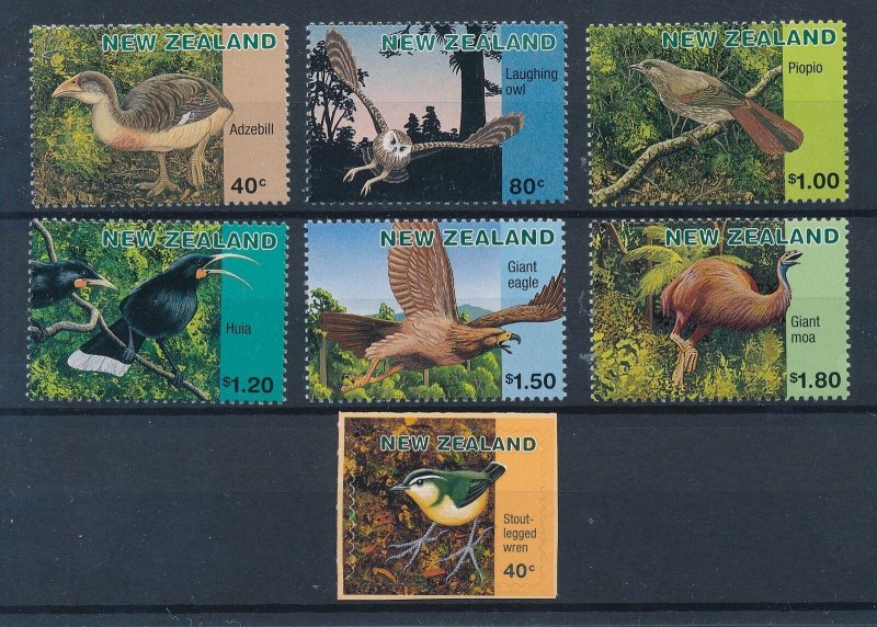 [111884] New Zealand 1996 Birds v�gel oiseaux extinct Set + self adhesive MNH