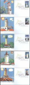 #4146-50 Pacific Lighthouses DCP S Curtis FDC Set