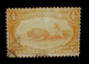 Scott 287 Indian chasing Buffalo used 1898