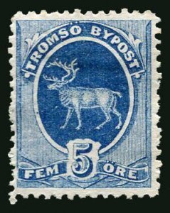 Norway Local Post - TROMSÖ - Jan. 1882 - Solid Background - MH Complete Set