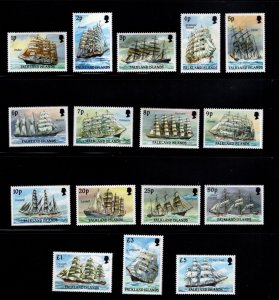 Falkland Islands Scott 485-500 Tall Ships of Cape Horn 1989 stamp set