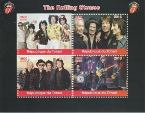 MADAGASCAR - 2018 - Rolling Stones - Perf 4v Sheet - MNH - Private Issue
