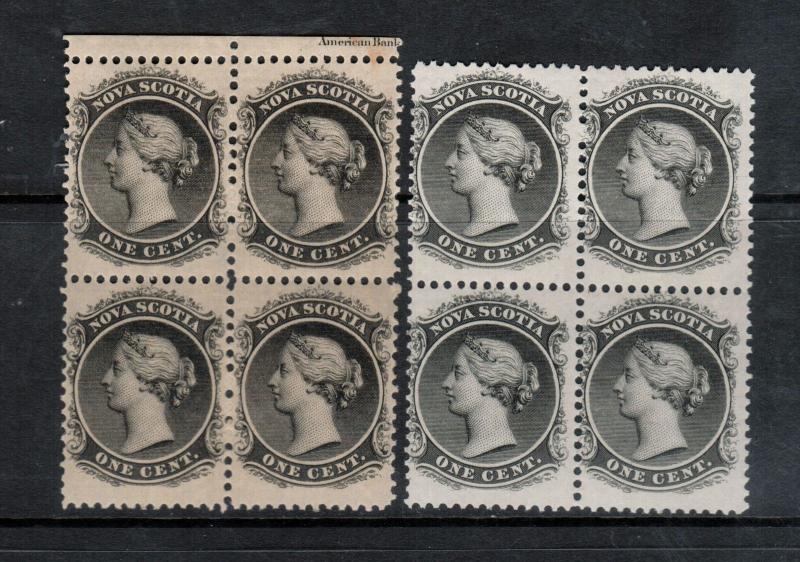 Nova Scotia #8 #8a Mint Never Hinged Block Duo