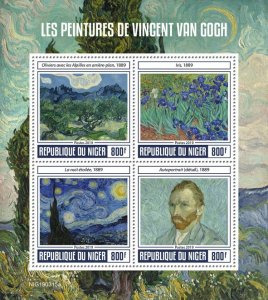 NIGER - 2019 - Vincent van Gogh Paintings - Perf 4v Sheet - Mint Never Hinged