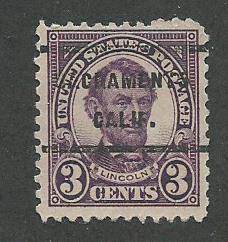 1923 USA Sacramento, Claif.  Precancel on Scott Catalog Number 555