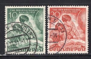 Berlin 1951 Stamp Day Semi-Postal Set VF Used #9NB6-7