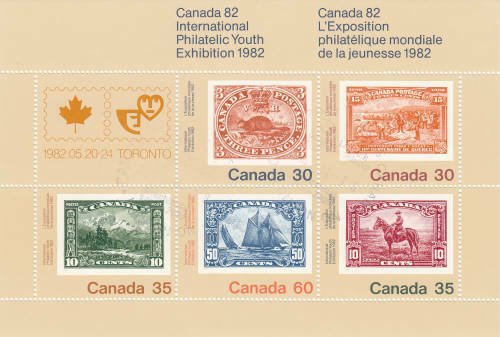 Canada 1982 International Youth Philatelic Exhibition Souvenir Sheet, #913a Used