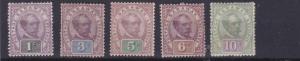 SARAWAK  1888  S G 8 - 15 VAR/VALUES TO 10C UNUSED  NO GUM POOR BACKS CAT £140  