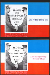 Ajman Mi 654A-654B+Block 220 set/3 (w/ 2 folders) mnh-1970 Eisenhower & DeGaulle