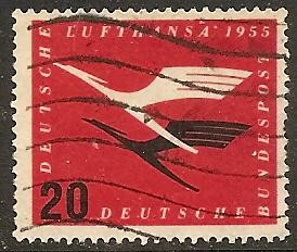 Germany  C64 Used 1955 20pf Lufthansa Emblem Airmail