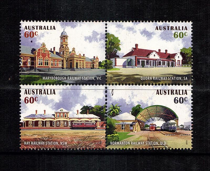 Historic Rail Stations  Australia  4 var,..mnh