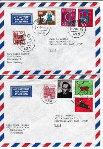 Germany  9 Commercial Covers mailed to the U.S.A.