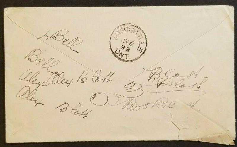 1899 Wardsville Ontario Canada Torronto and North Bay RPO Letter Contents Cover