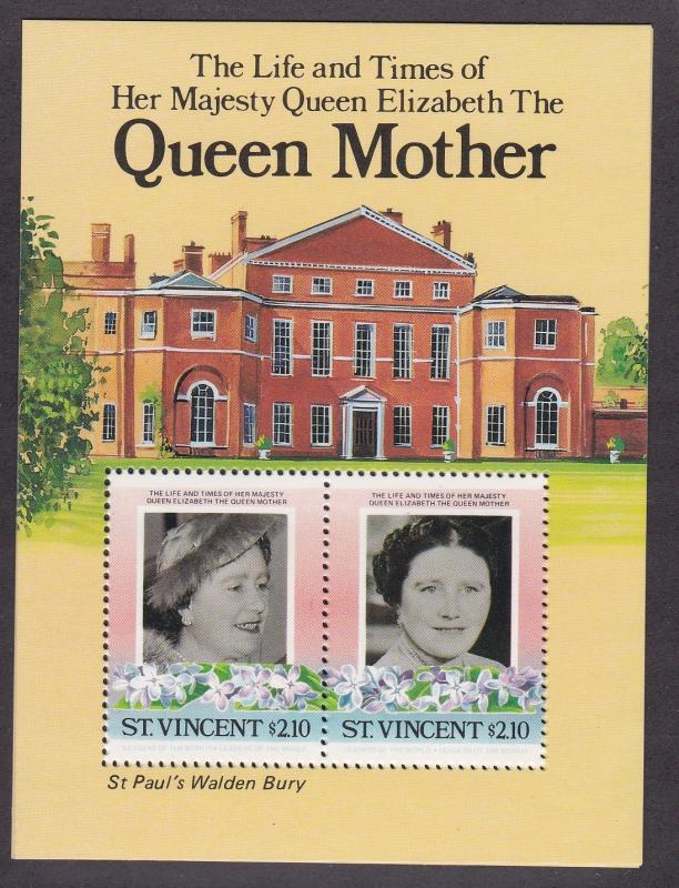 St. Vincent # 865, Queen Mothers 85th Birthday, Min NH,