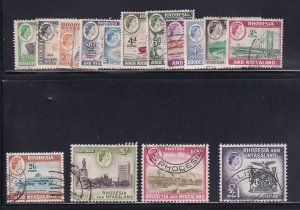 Rhodesia Scott #158 -171 VF used neat cancels nice color cv $ 78 ! see pic !