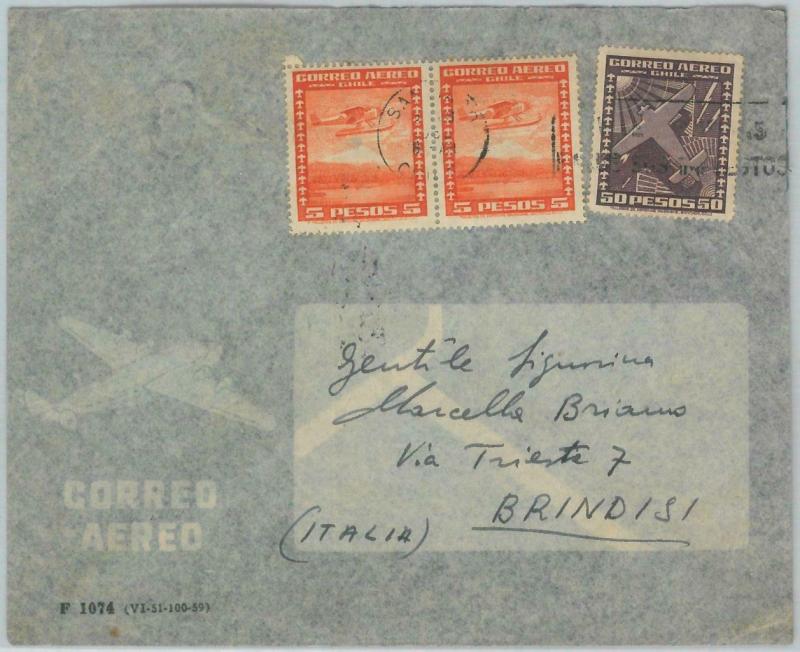 81532 - CHILE - POSTAL HISTORY -    AIRMAIL COVER to ITALY  1956