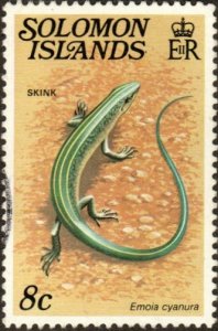 Solomon Islands 401 - Used - 8c Skink (Lizard) (1979) (cv $0.80)