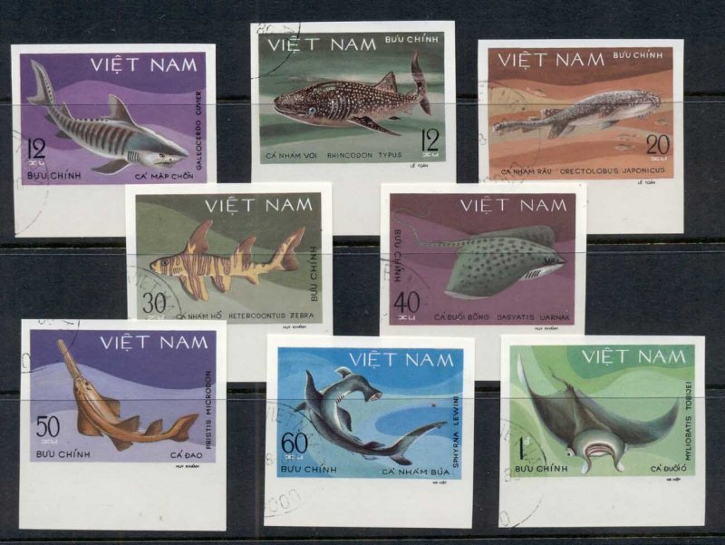 Vietnam 1980 Marine Life, Sharks & Rays IMPERF CTO