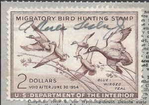 Doyle's_Stamps:  Used #RW20 Federal Duck Stamp of 1953