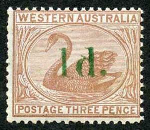 Western Australia SG92 1d in 3d (Straight top) Very Fine