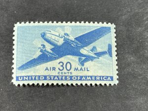 U.S.# C30-MINT NEVER/HINGED---SINGLE---BLUE---AIR-MAIL---1941