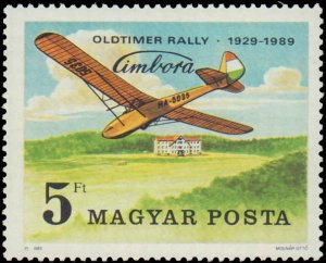 Hungary #3187-3188, Complete Set(2), 1989, Aviation - Airplanes, Never Hinged