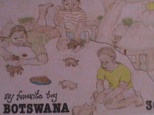 BOTSWANA STAMP 1989 SC#460-3   CHILDREN DRAWINGS MNH STAMP SET   RARE;