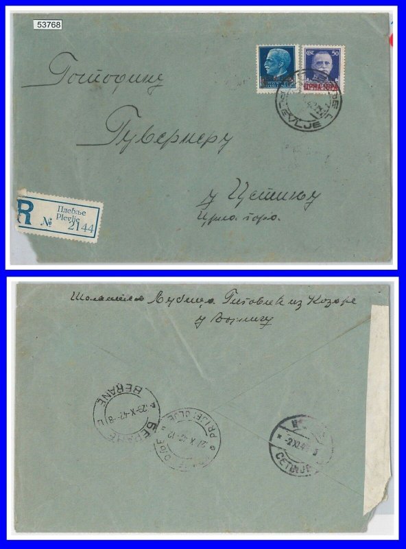 53768 - ITALIA OCCUPAZIONI: MONTENEGRO - Storia Postale:  BUSTA da Prevlje 1942