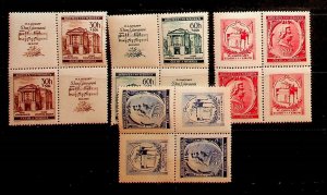 CZECHOSLOVAKIA - BOHEMIA & MORAVIA Sc B5-8 NH SET OF 1941 - BLOCKS OF 4 - MOZART