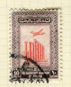 JORDAN; 1950s early King Hussein Airmail issue fine used 10f. value