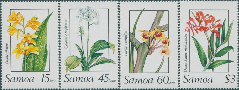 Samoa 1989 SG818-821 Orchids set MNH