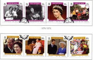 Isle of Man Sc 1133a-4d 2006 80th Birthday QE II stamps used