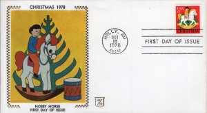Zaso Silk Cachet FDC for the 1978 Hobby Horse Christmas Stamp