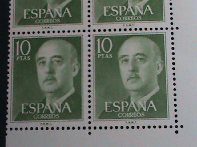 ​SPAIN-1955 SC# 835  WORLD STAMP DAY GENERAL-FRANCO -MNH BLOCK OF 4 VERY FINE