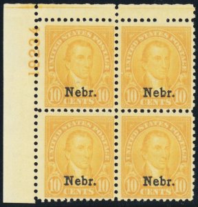 679, Mint VF VLH 10¢ Plate Block of Four - Stuart Katz