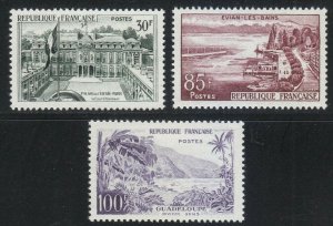 1959 France Sc# 907-09 - Nature Landscapes / Architecture set - MH - cv$30