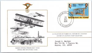 HISTORY OF AVIATION TOPICAL FIRST DAY COVER SERIES 1978 - CHAD REPUBLIC 50F