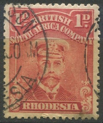 Rhodesia Sc#120 Used, 1p brn rose, Admiral Issue (1913)