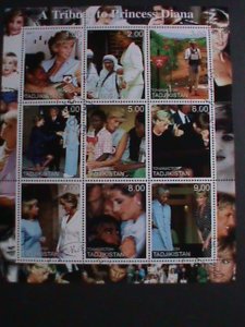 TAJIKISTAN-2000-IN MEMORIAL OF PEOPLE'S QUEEN-LADY DIANA-CTO-S/S VERY FINE