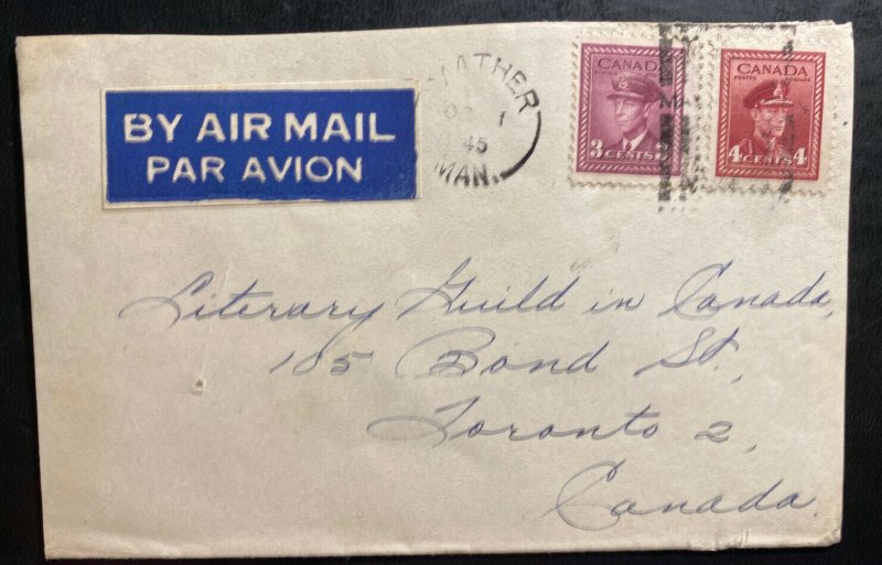 1945 Mather Canada Airmail Cover To Toronto 