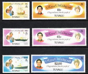 Tuvalu 1981 Royal Wedding 157-62 MNH