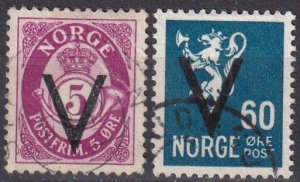 Norway #210, 219   F-VF Used CV $5.00 (Z4564)