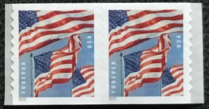 US #5657 MNH Coil Pair Flags Last on the roll “Old Glory” Long may it wave!