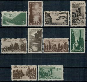 Soviet Union USSR 1938 MH Hinged Stamps Scott 668-677 Landscapes Crimea Caucasus